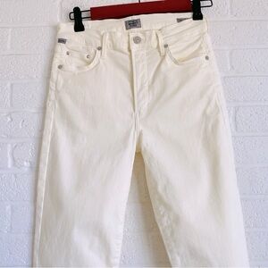 CITIZENS OF HUMANITY CARA JEANS CREAM DENIM COH HIGH RISE CIGARETTE ANKLE SZ 27